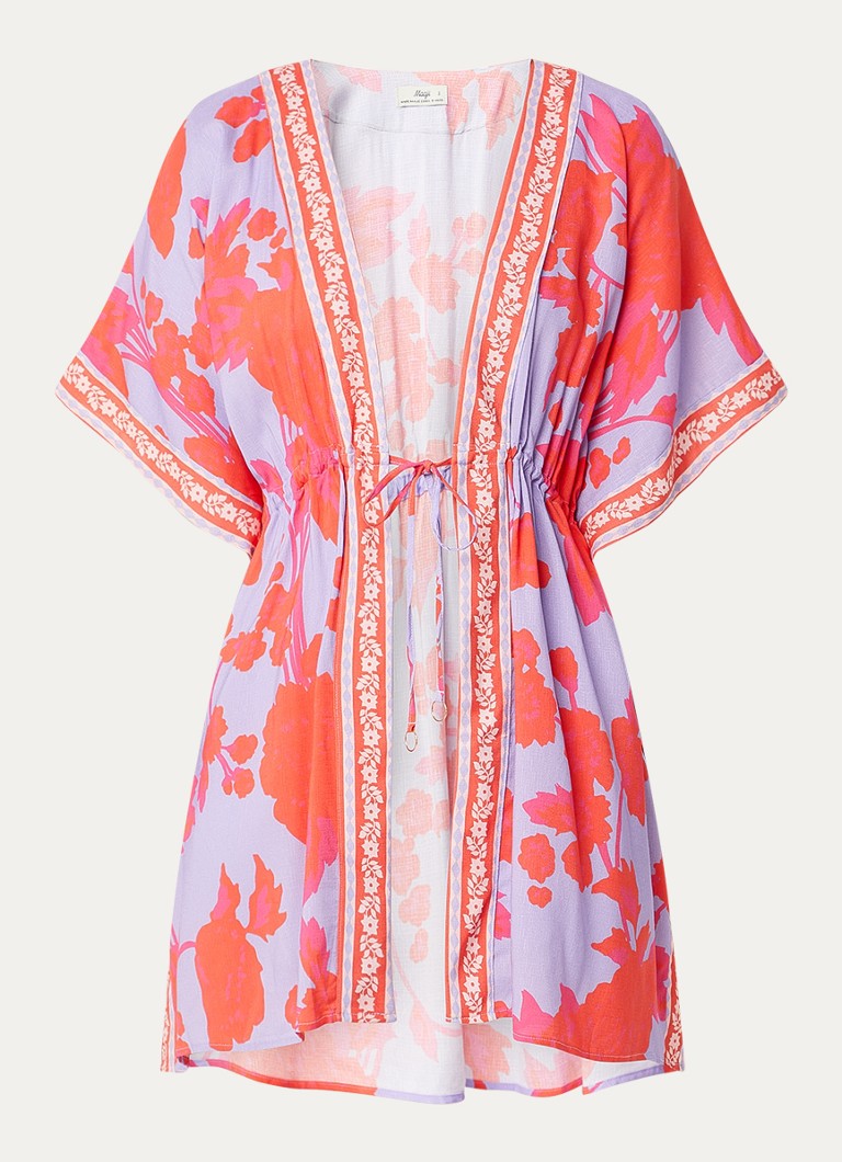 MAAJI Dames Lavender Dream kaftan met bloemenprint in de kleur Lila, maat: L