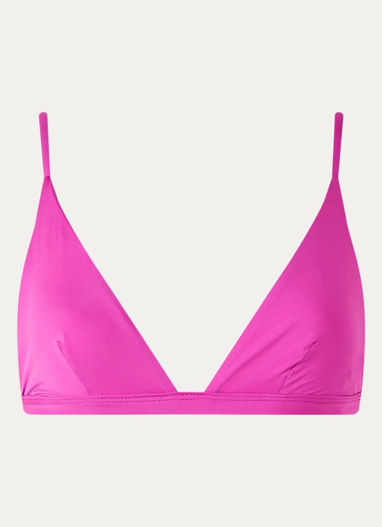 MAAJI Dames Sunset Palm triangel bikinitop in de kleur Donkerroze, maat: S