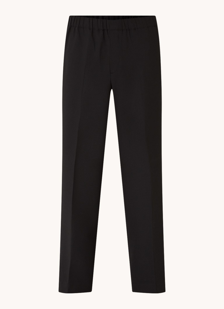 Sandro Heren Wide fit pantalon met steekzakken en persplooi in de kleur Zwart