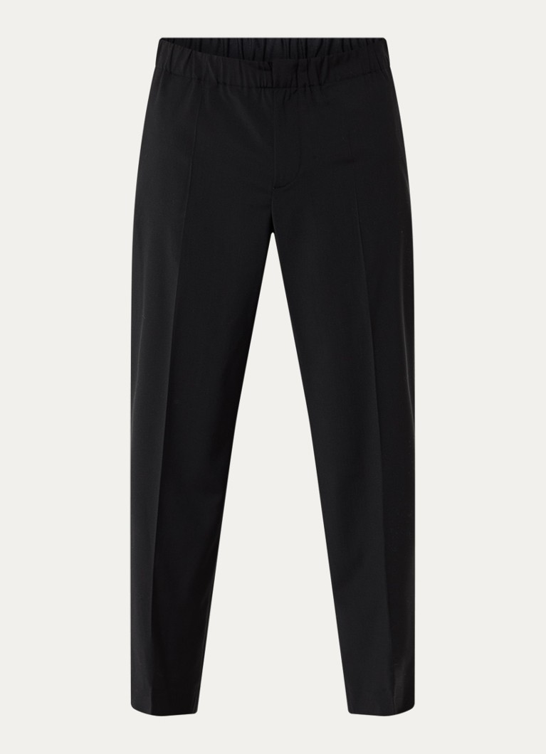 Sandro Heren Straight fit pantalon in wolblend met steekzakken in de kleur Zwart
