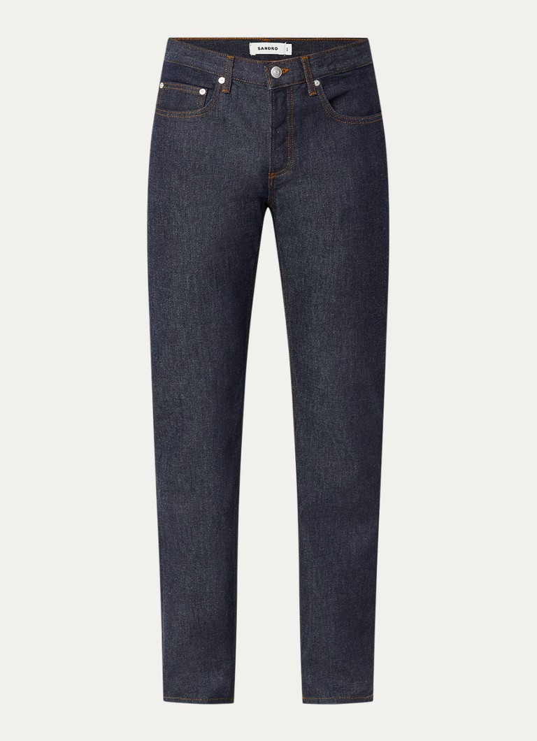 Sandro Heren Straight leg jeans met steekzakken in de kleur Indigo