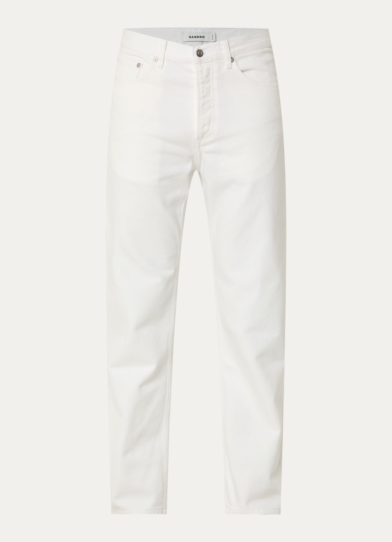 Sandro Heren Straight leg jeans met gekleurde wassing in de kleur Wit