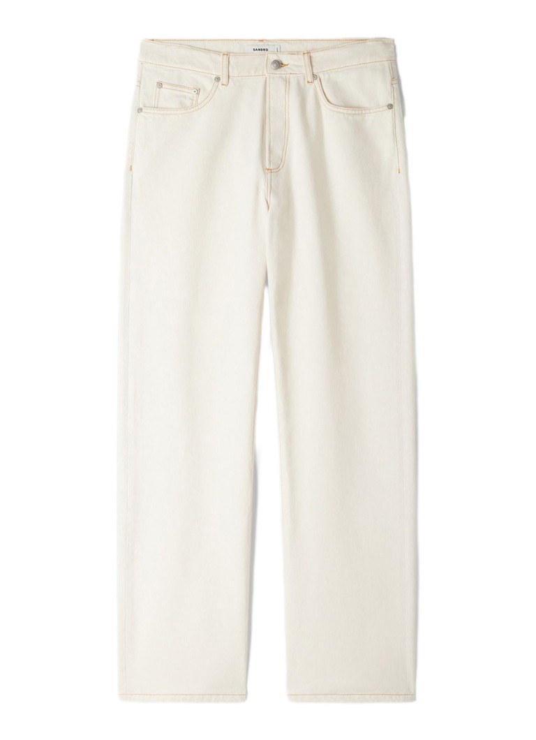 Sandro Heren Loose fit jeans met gekleurde wassing in de kleur Ivoor