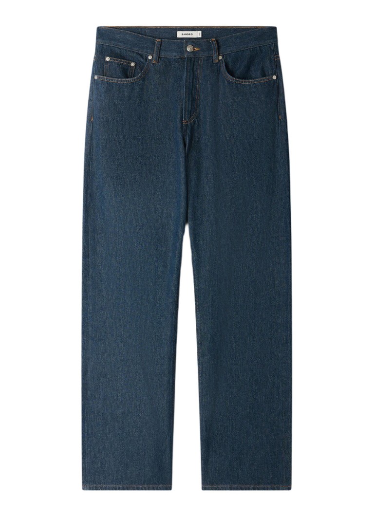 Sandro Heren Straight fit leg jeans met steekzakken in de kleur Donkerblauw