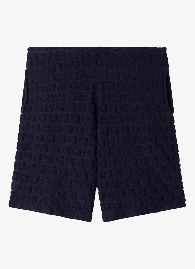 Sandro Heren Shorts met elastische band en steekzakken in de kleur Donkerblauw