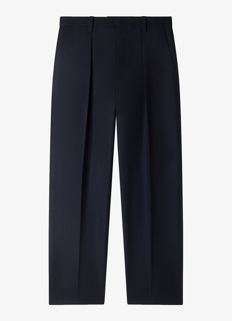 Sandro Heren Tapered fit pantalon van wol in de kleur Donkerblauw