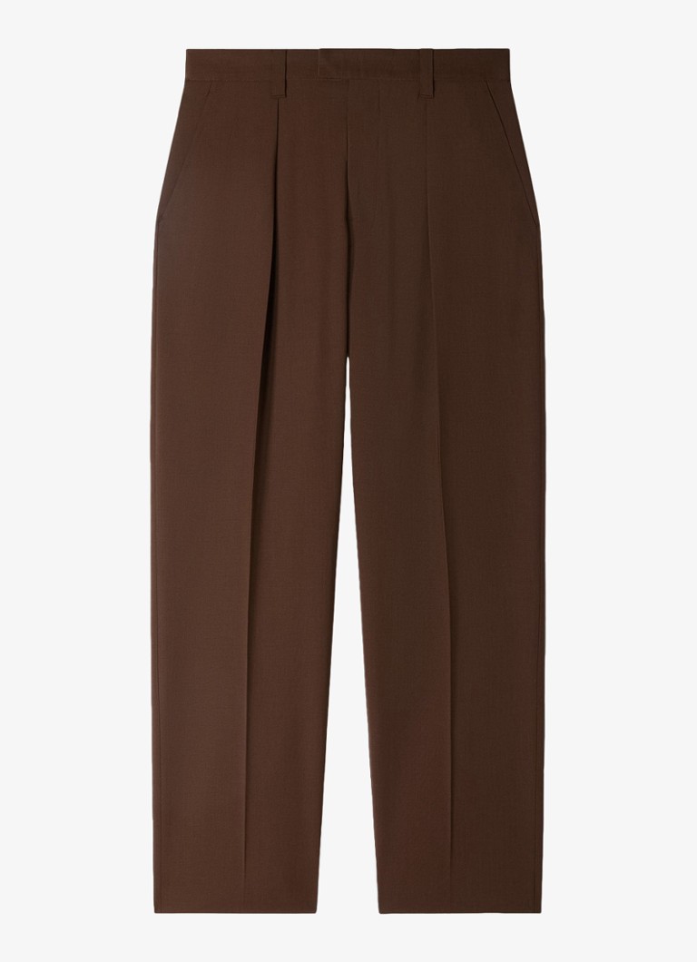 Sandro Heren Tapered fit pantalon in wolblend in de kleur Bruin