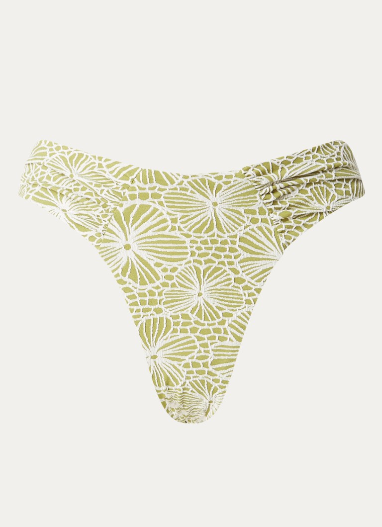 Blackbough Swim Dames Audrey bikinislip met print in de kleur Mosgroen, maat: XL