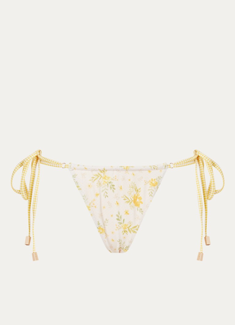 Blackbough Swim Dames Maddy brazilian bikinislip met bloemenprint in de kleur Geel, maat: L