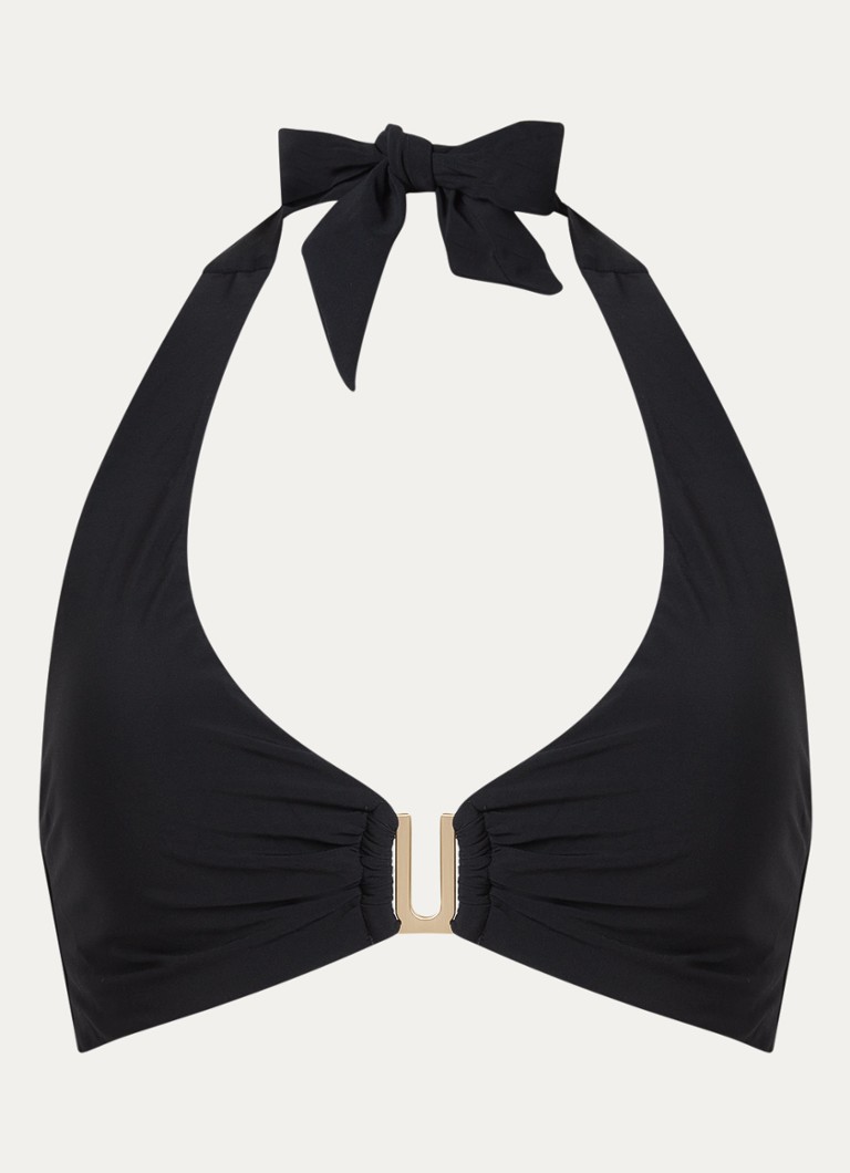 JETS Australia Dames Jetset halter bikinitop met uitneembare vulling in de kleur Zwart, maat: 38