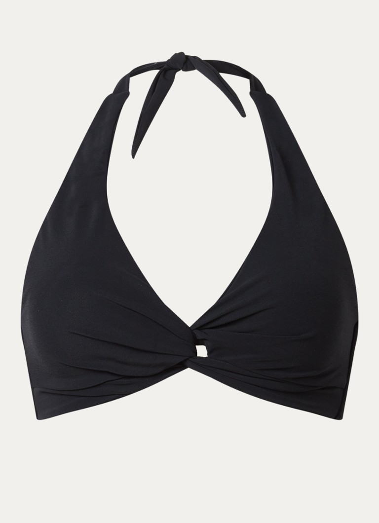 JETS Australia Dames Jetset halter bikinitop met uitneembare vulling in de kleur Zwart, maat: 40