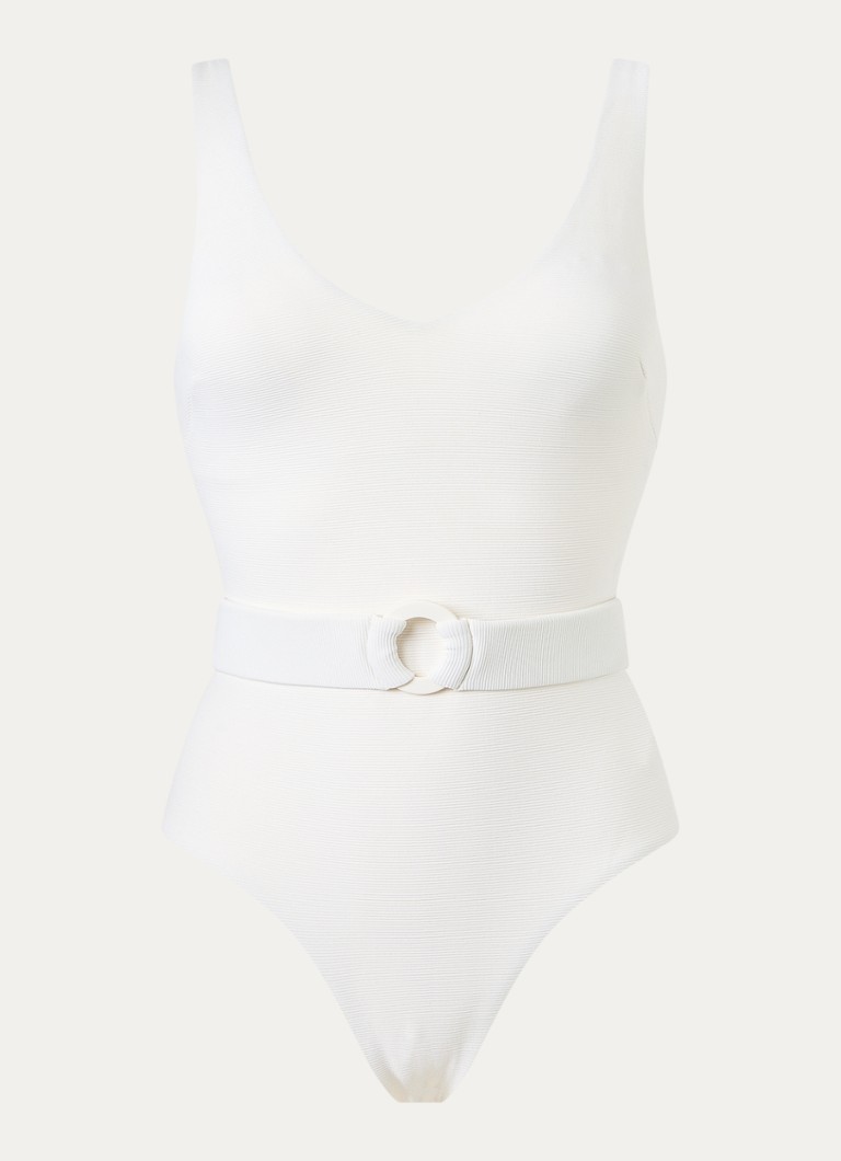 JETS Australia Dames Isla badpak met uitneembare vulling en ceintuur in de kleur Ivoor, maat: 40