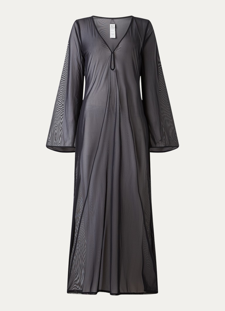 JETS Australia Dames Coverup slipdress van mesh in de kleur Zwart, maat: S