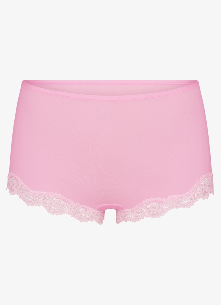 SKIMS Dames Fits Everybody shorty met details van kant in de kleur Roze, maat: XS