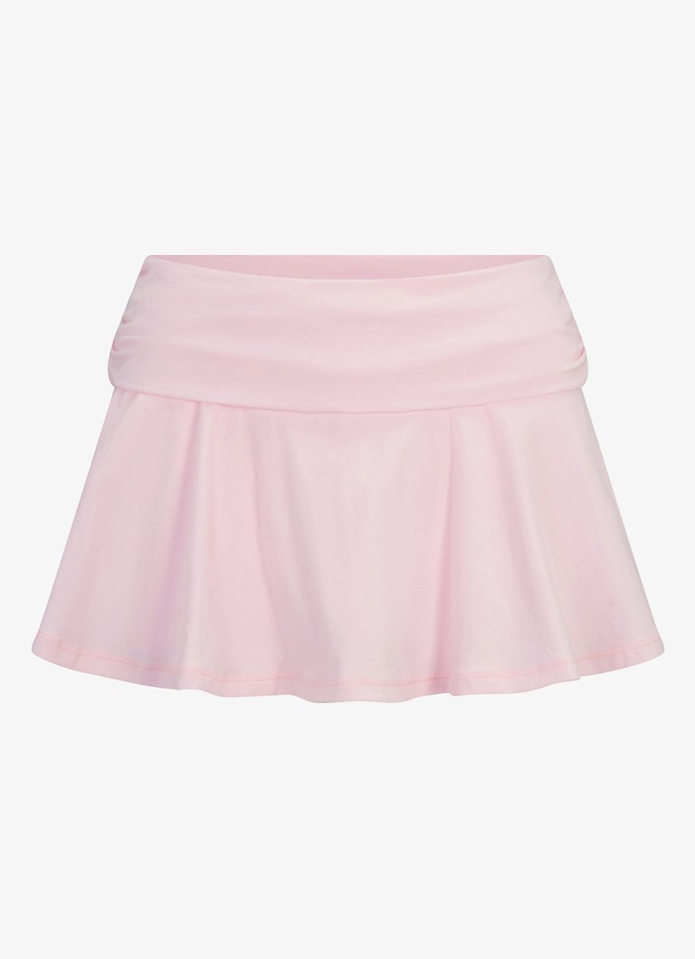 SKIMS Dames Cotton Jersey minirok met volant in de kleur Roze, maat: S
