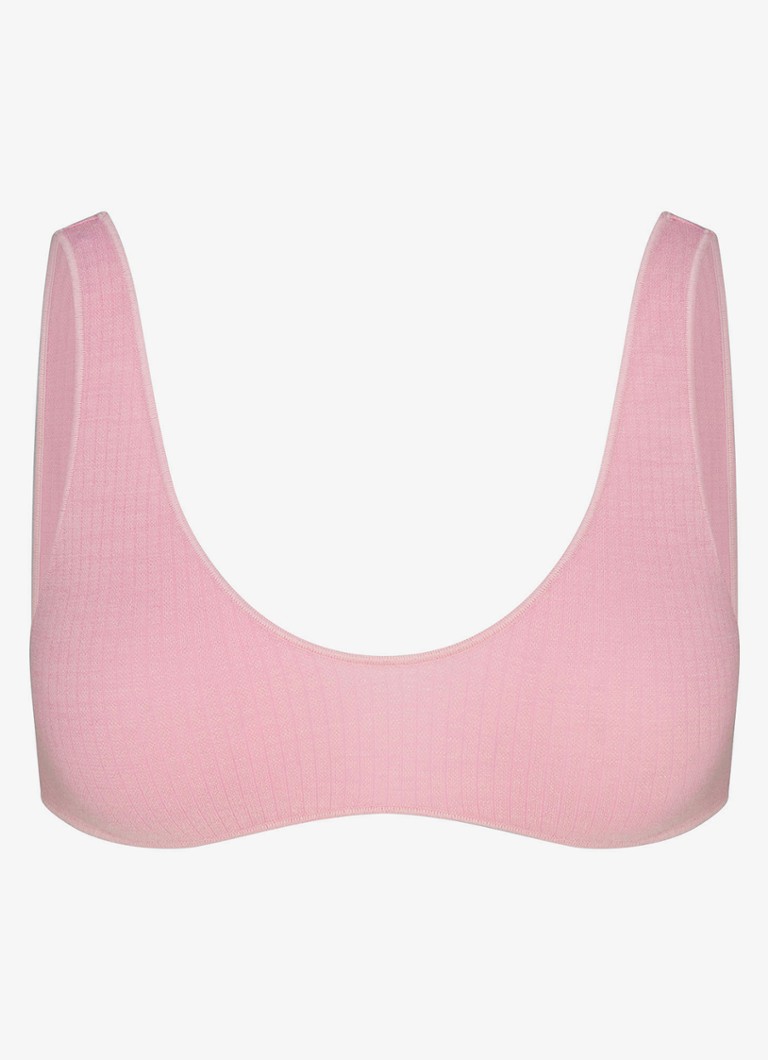 SKIMS Dames Sheer Seamless bralette in wolblend in de kleur Halite / Roze, maat: S/M