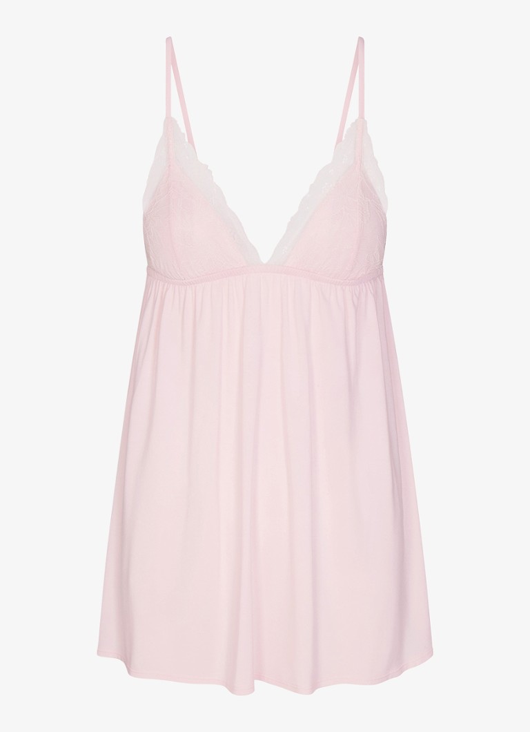 SKIMS Dames Skims Sleep babydoll met details van kant in de kleur Barely Pink, maat: XXL