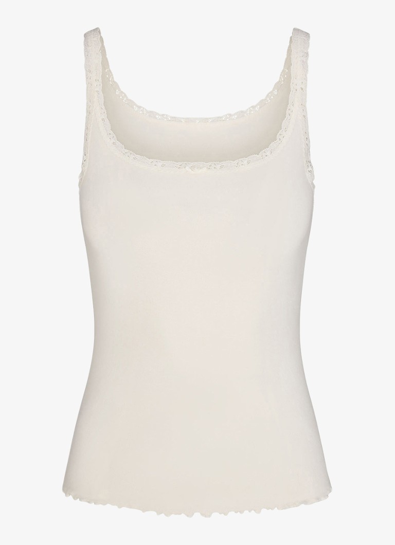 SKIMS Dames Skims Pointelle tanktop met kant in de kleur Ivoor, maat: 2XL