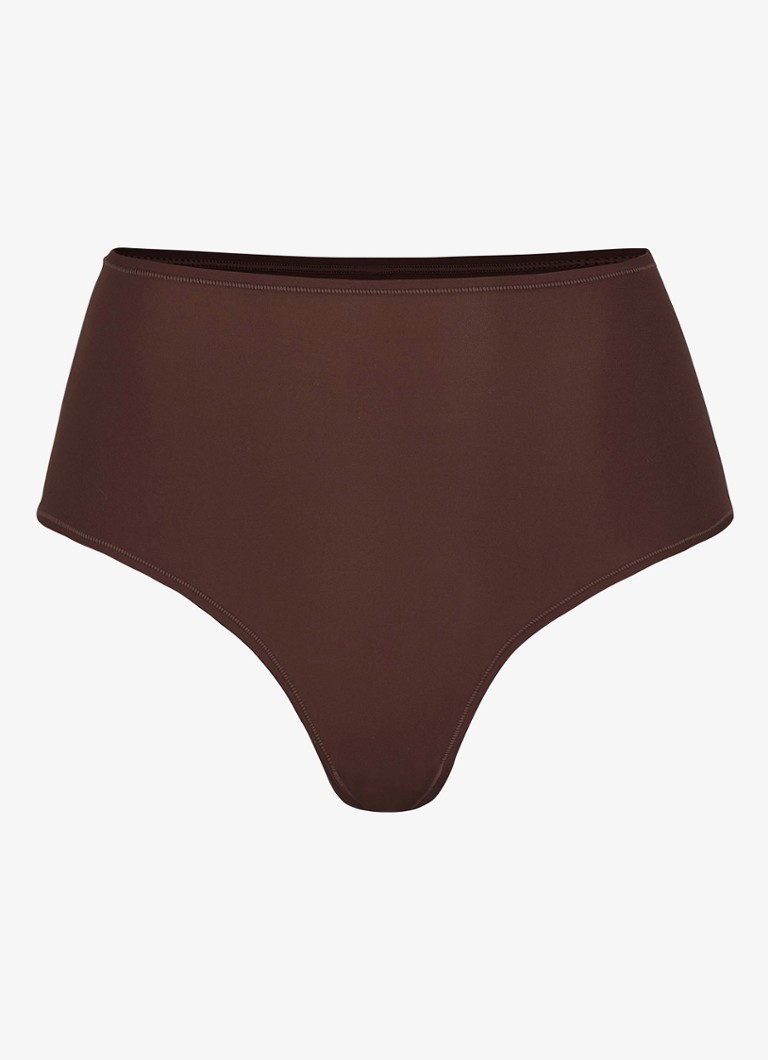 SKIMS Dames Fits Everybody high waist string in de kleur Chocoladebruin, maat: XS