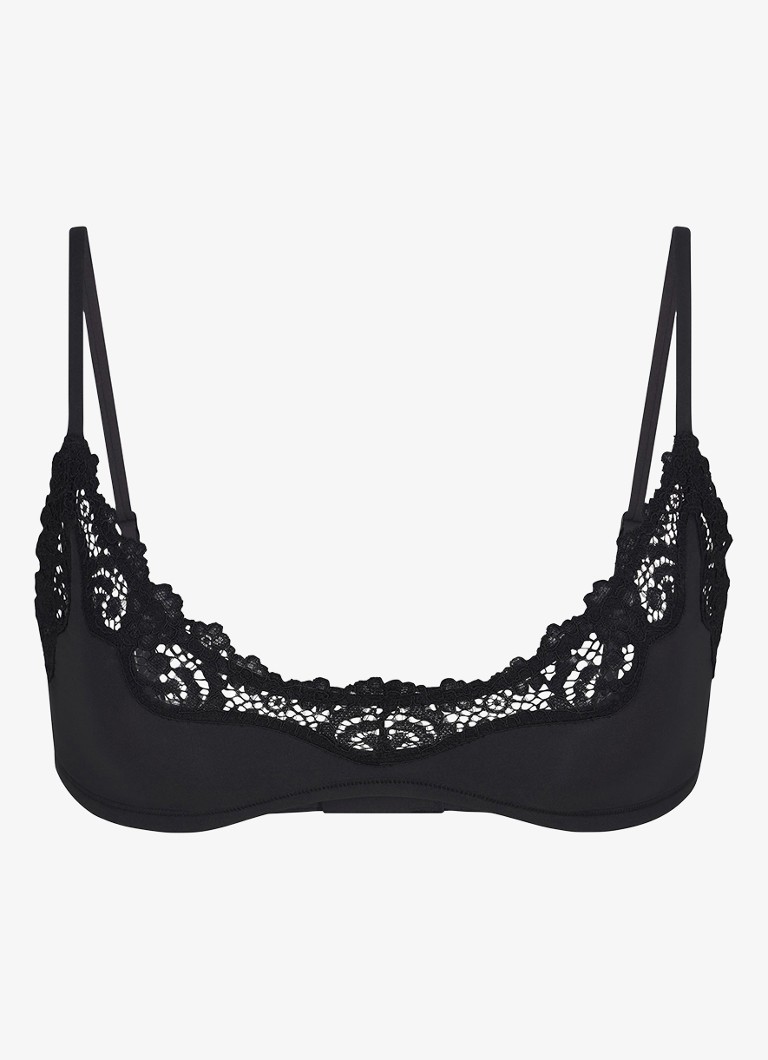 SKIMS Dames Fits Everybody bralette met details van kant in de kleur Zwart, maat: M
