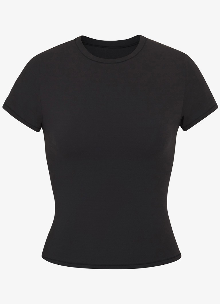 SKIMS Dames Fits Everybody T-shirt met ronde hals in de kleur Zwart, maat: XXL