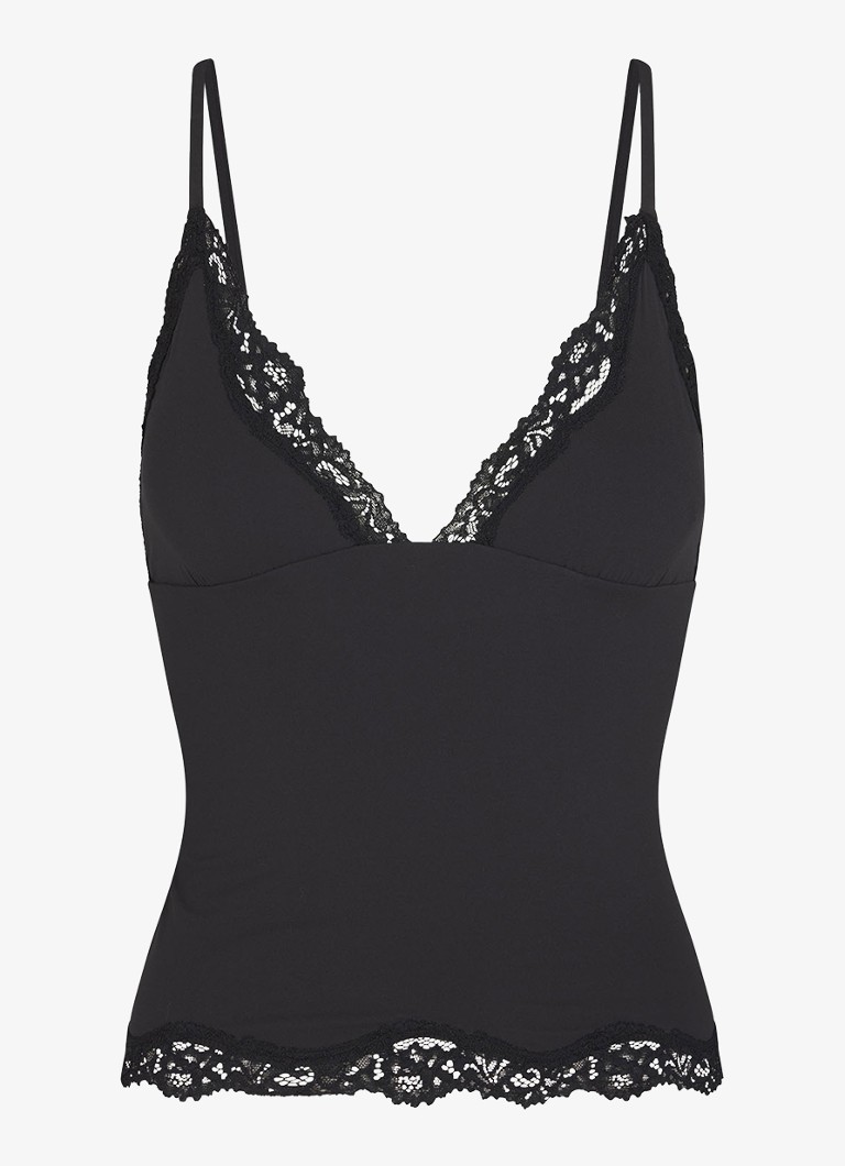 SKIMS Dames Fits Everybody Lace top met kant in de kleur Zwart, maat: XXXL