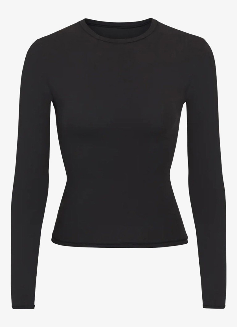 SKIMS Dames Fits everybody longsleeve met ronde hals in de kleur Zwart, maat: XXXXL