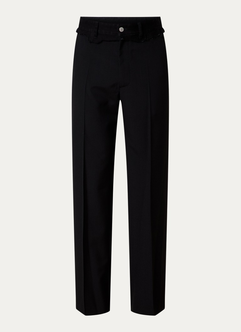 MM6 Heren Straight fit broek in wolblend met steekzakken in de kleur Zwart, maat: 52