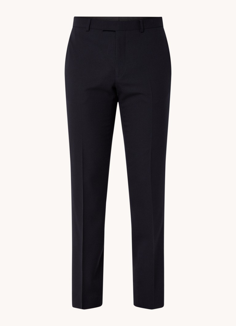 Sandro Heren Slim fit pantalon van wol met persplooi in de kleur Donkerblauw
