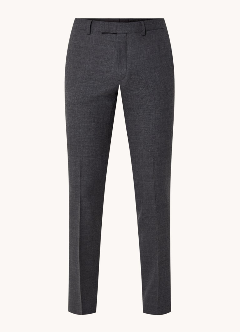 Sandro Heren Slim fit pantalon van wol met stretch in de kleur Donkergrijs