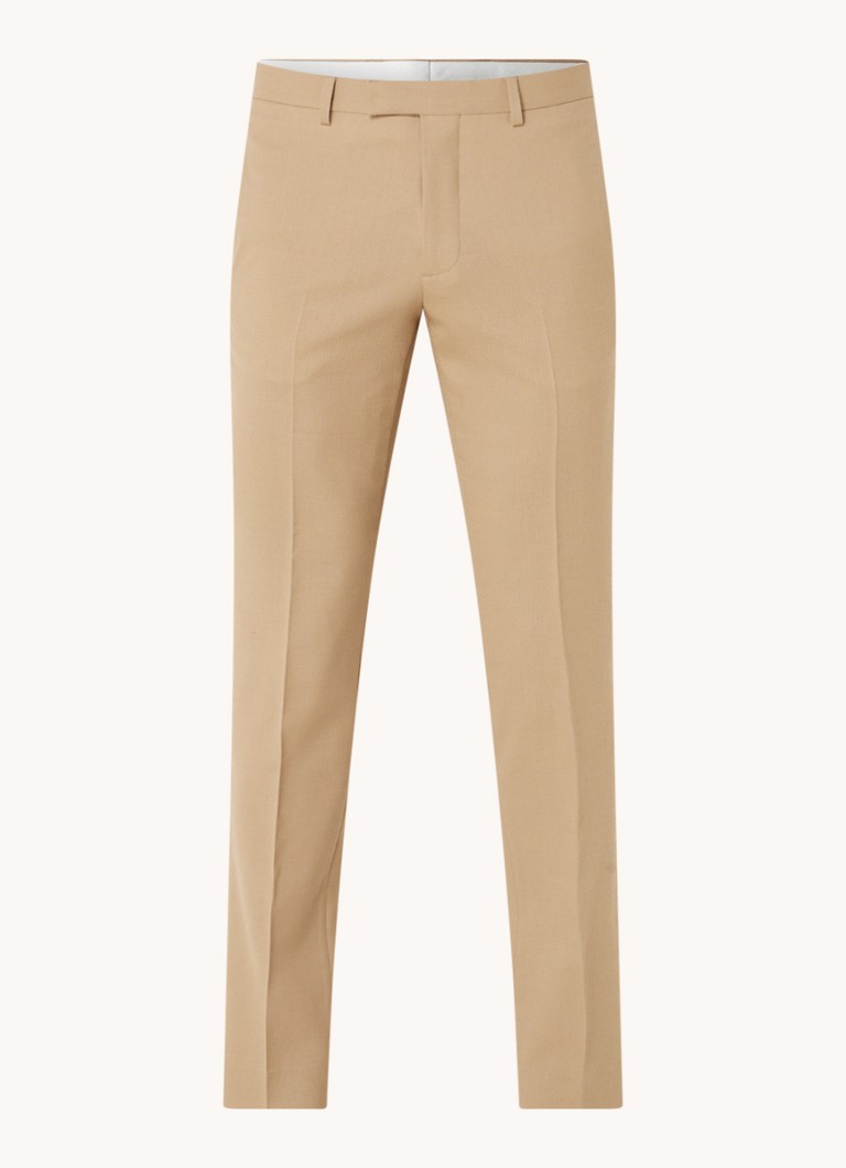 Sandro Heren Slim fit pantalon van wol in de kleur Donkerbeige