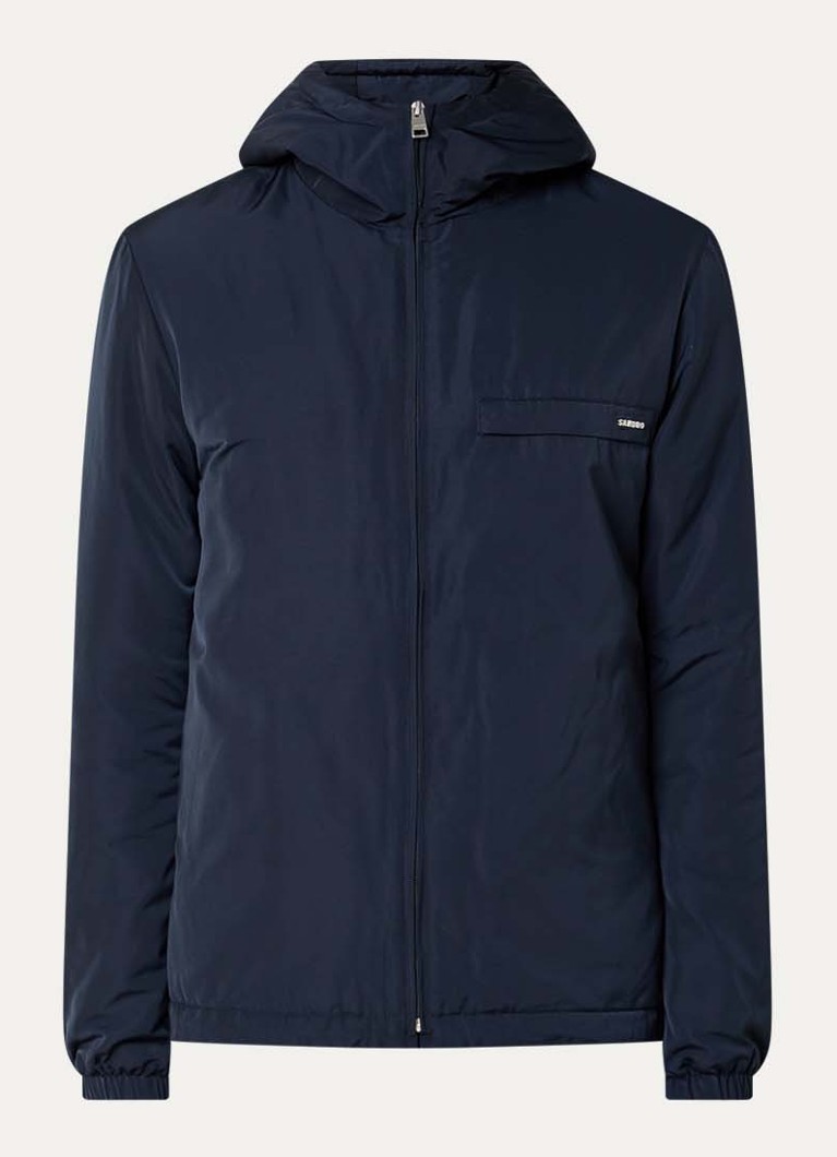 Sandro Heren Jack met capuchon en logo in de kleur Donkerblauw