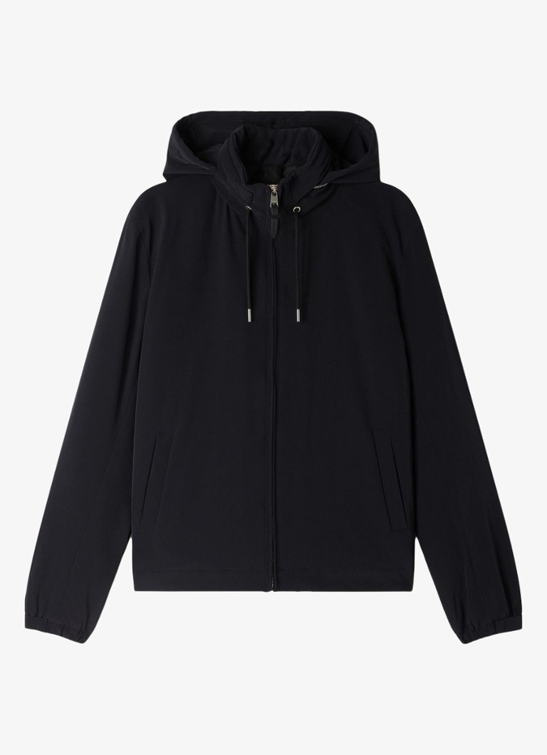 Sandro Heren Softshell jack met opbergbare capuchon en steekzakken in de kleur Black / Zwart