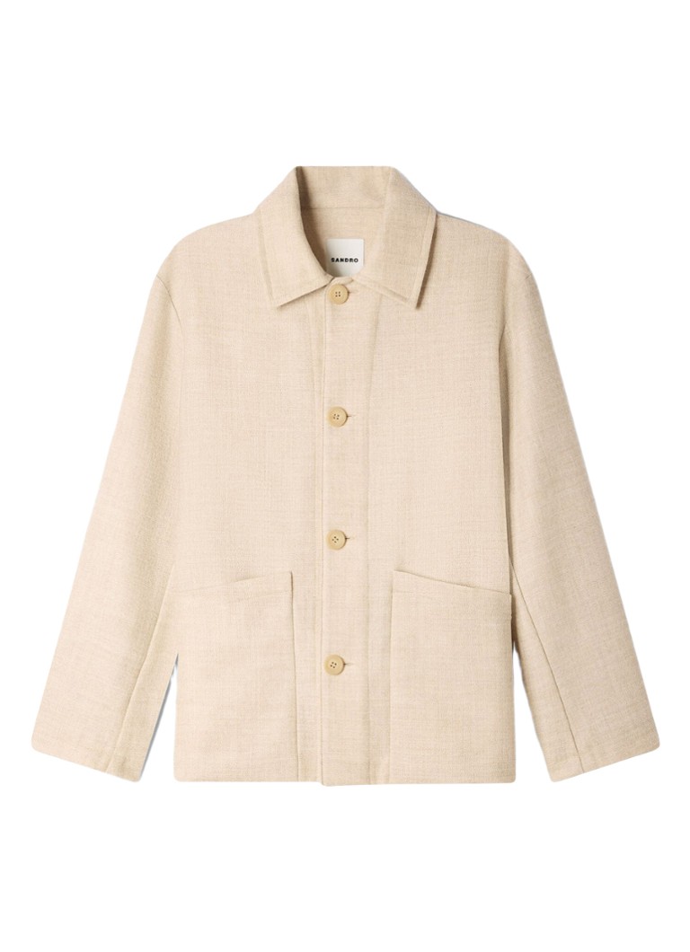 Sandro Heren Jack van wol in de kleur Creme