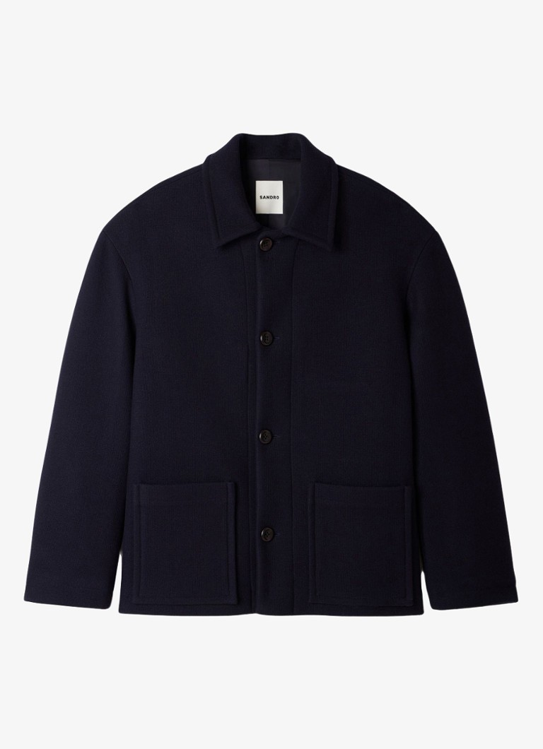Sandro Heren Jack met steekzakken in de kleur Donkerblauw