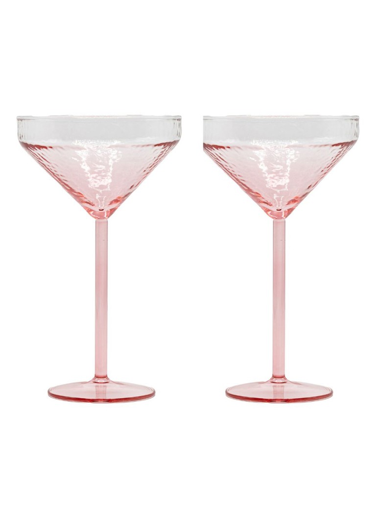 Brût Homeware Claude cocktailglas set van 2 Roze - Deal