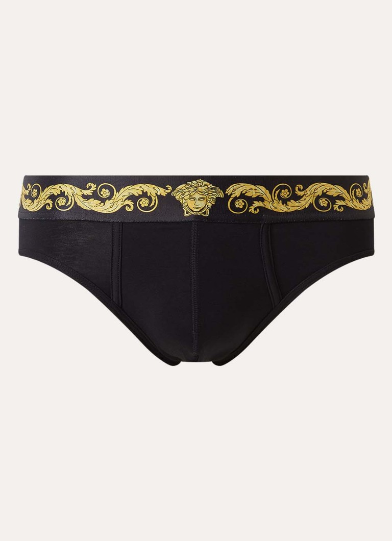 Versace Heren Boxerslip met logoband in de kleur Zwart, maat: L