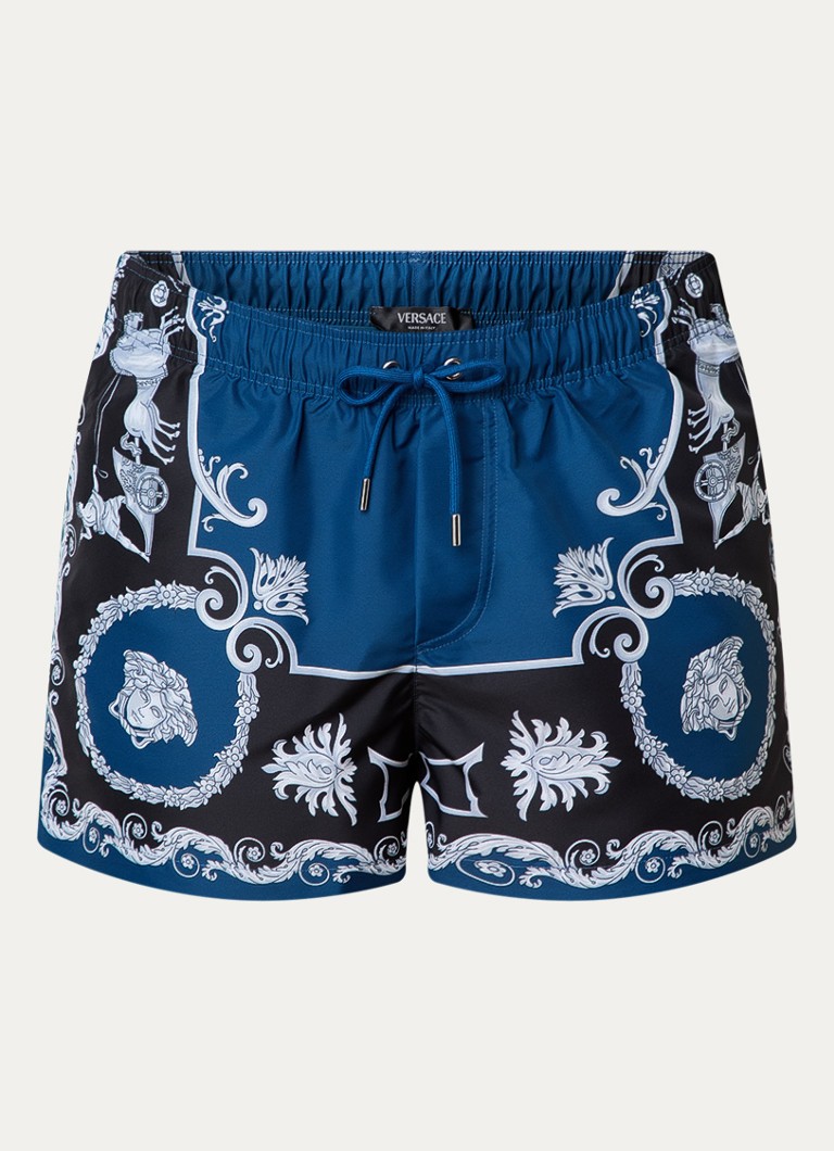 Versace Heren Zwemshorts met print in de kleur Kobaltblauw, maat: L