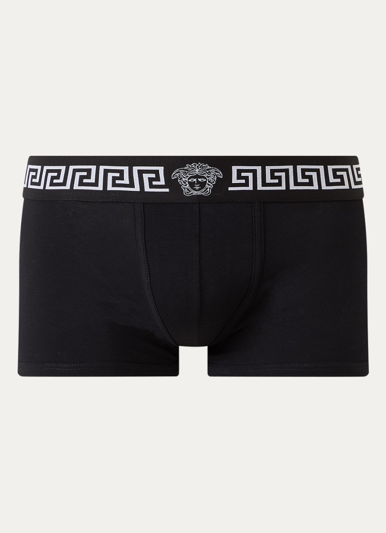 Versace Heren Boxershort van katoen met logoband in de kleur Zwart, maat: S