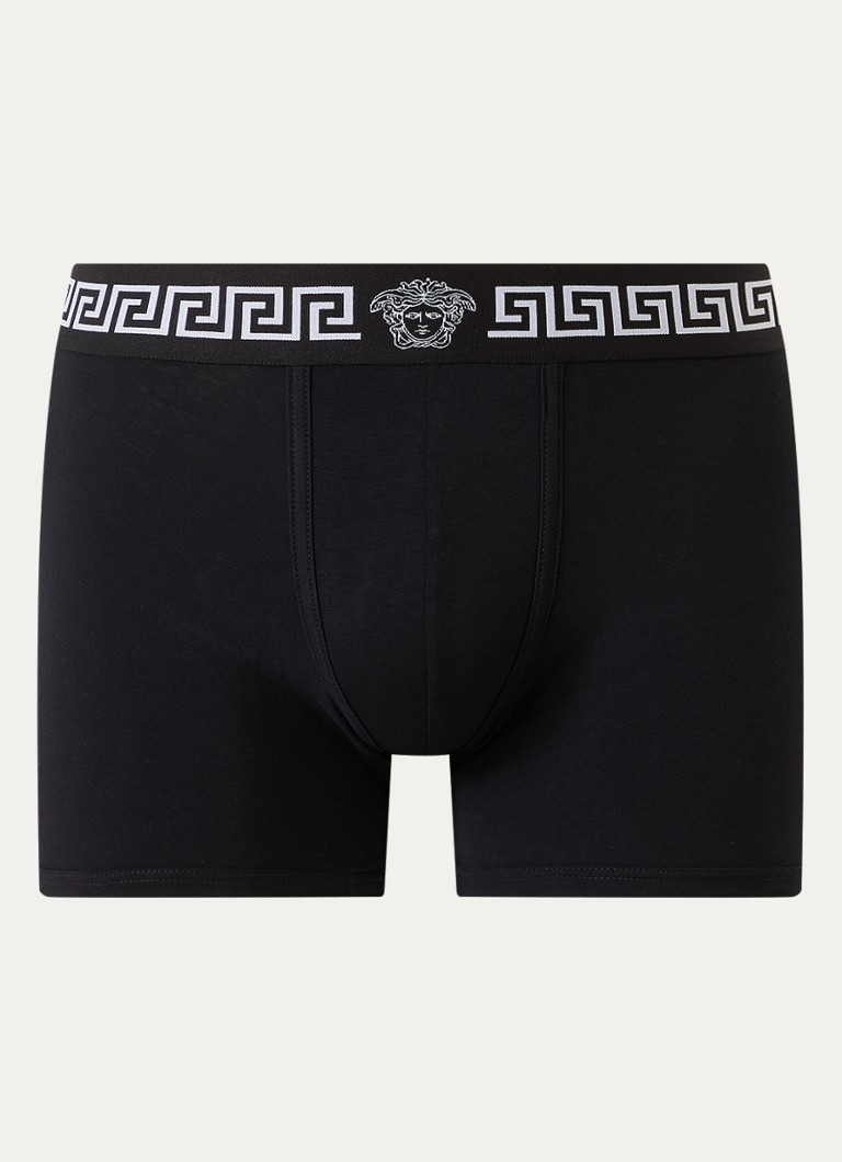 Versace Heren Boxershort van katoen met logoband in de kleur Zwart, maat: XXL