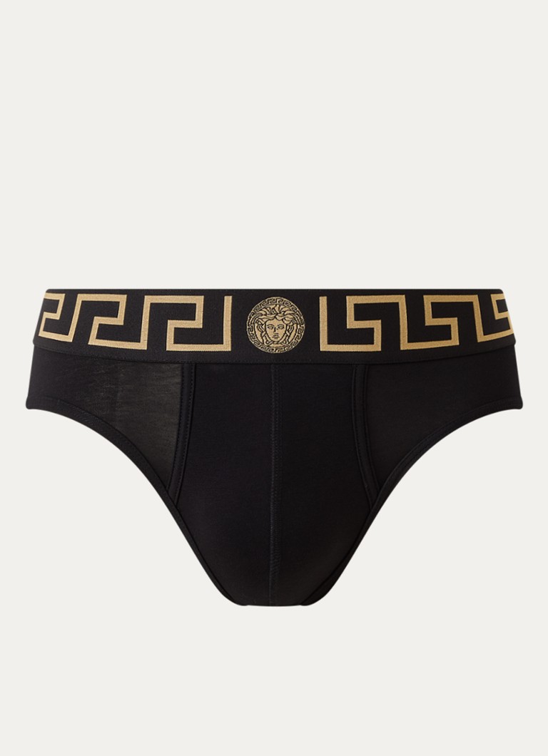Versace Heren Slip met logoband in de kleur Zwart, maat: M