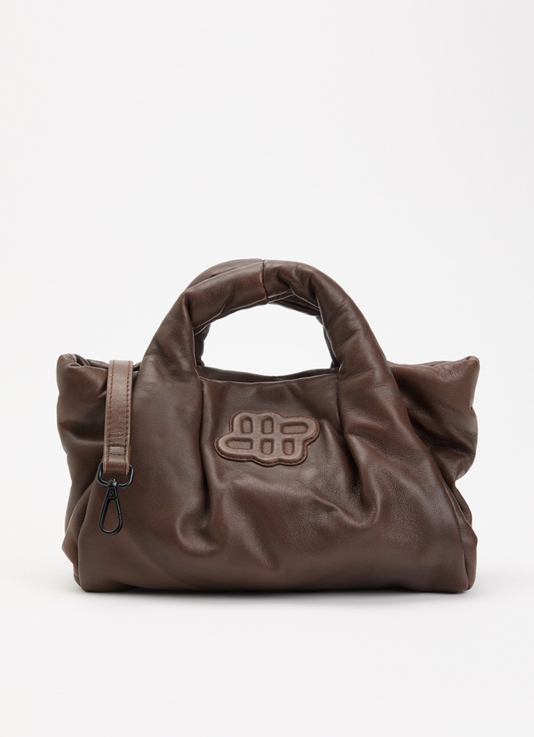MUNTHE Dames Lixia gewatteerde handtas van leer met afneembare schouderriem in de kleur Hazelnootbruin, maat: ONE SIZE