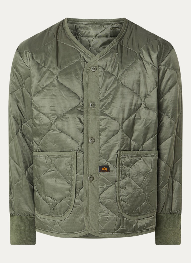 Alpha Industries Heren ALS Liner Heritage gewatteerd jack met opgestikte zakken in de kleur Legergroen, maat: M