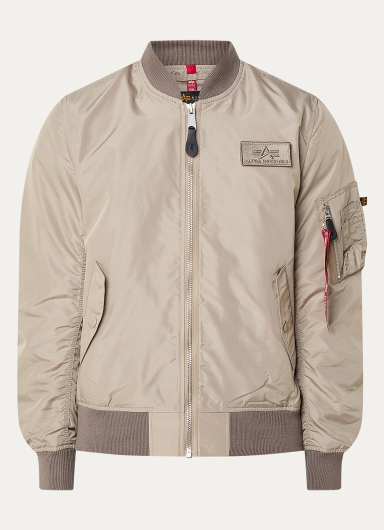 Alpha Industries Heren Ma-1 bomberjack met klepzakken in de kleur Khaki, maat: XL
