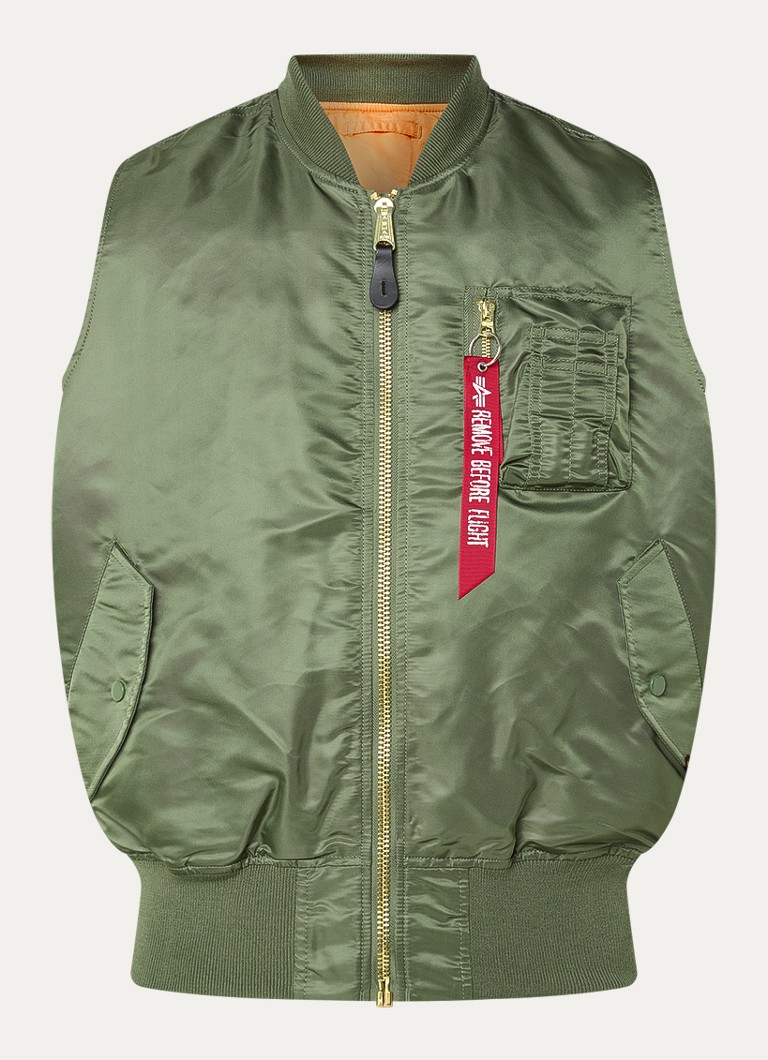 Alpha Industries Heren Ma-1 bodywarmer met klepzakken in de kleur Legergroen, maat: XXL