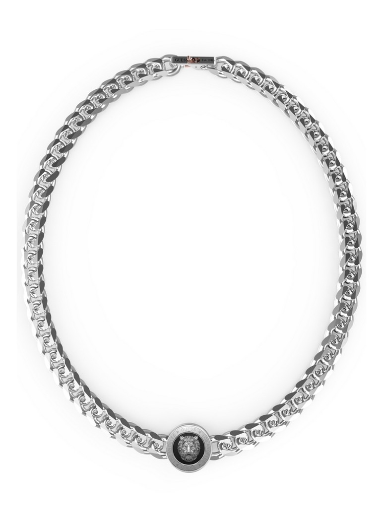 GUESS Heren Ketting met logo JUMN01313JWSTBKT-U in de kleur Zilver
