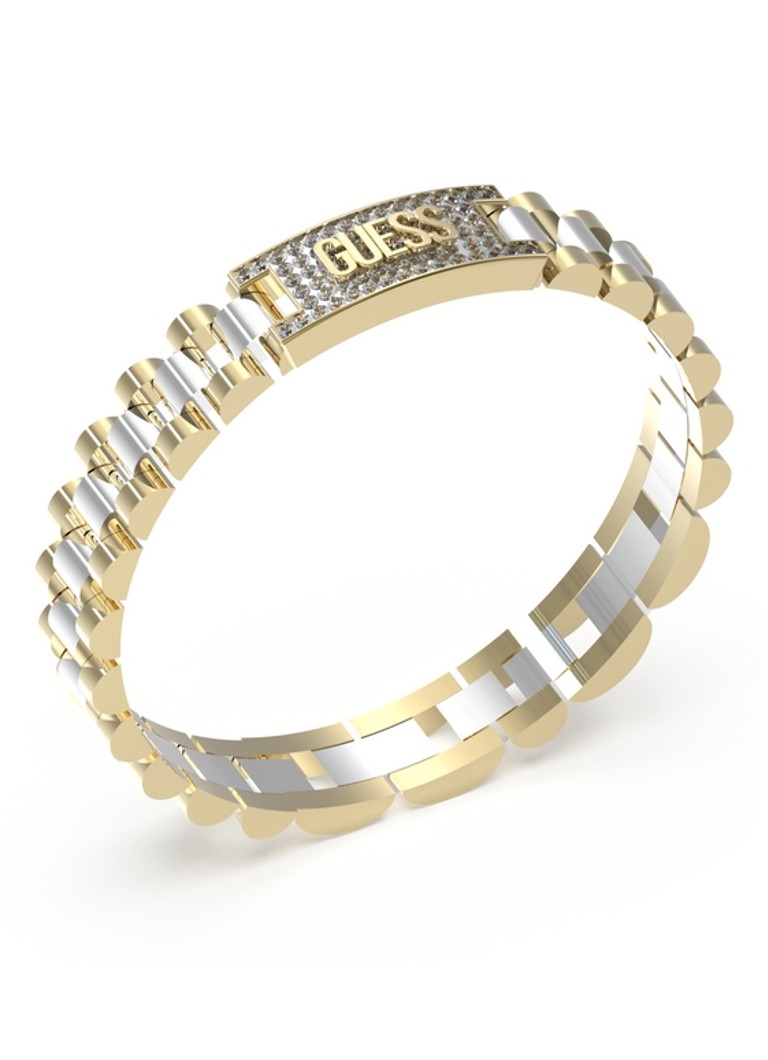 GUESS Heren Schakelarmband met kristal JUMB03200JWYGSTT-U in de kleur Goud