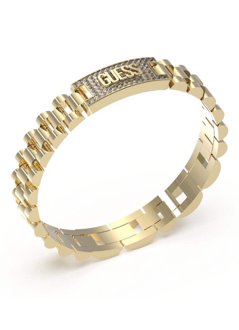 GUESS Heren Schakelarmband met kristal JUMB03200JWYGT-U in de kleur Goud