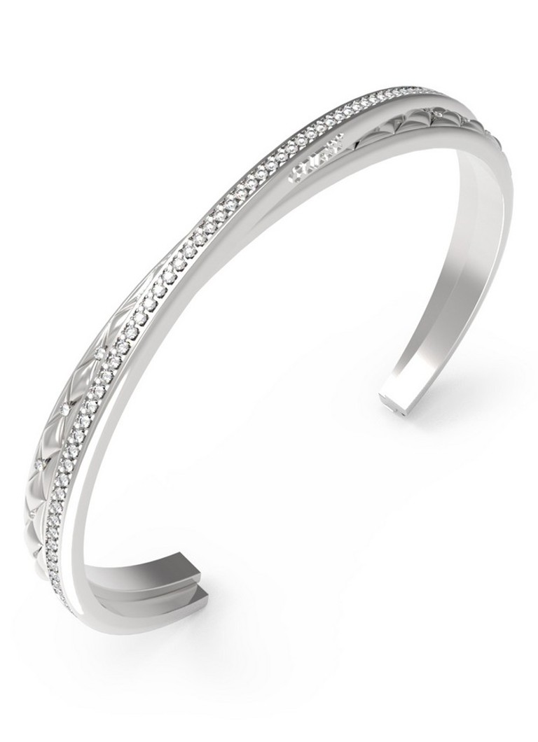 GUESS Dames Bangle met kristal JUBB04584JWRHS in de kleur Zilver
