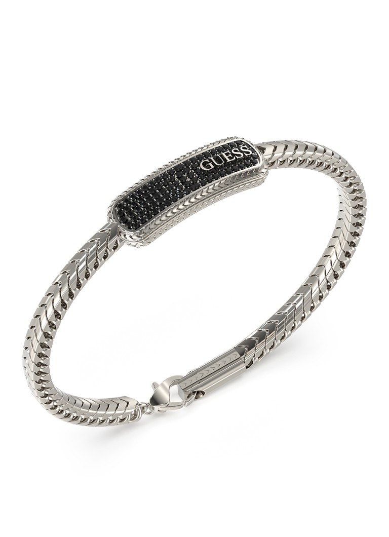 GUESS Heren Armband met kristal JUMB05018JWSTBKS in de kleur Zilver